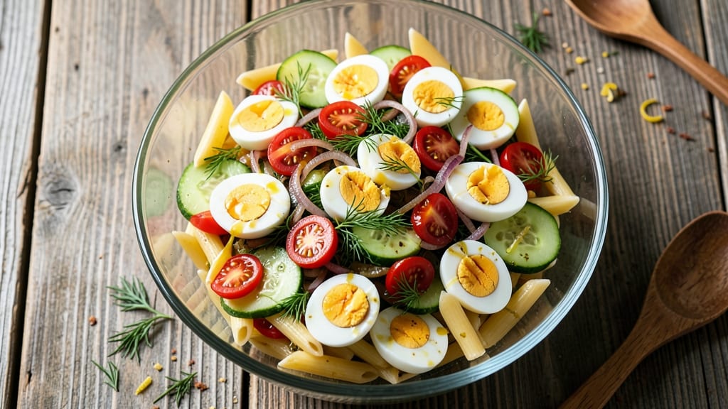 Pasta Salad Recipe with Hard Boiled Eggs: Protein-Packed Picnic Perfection