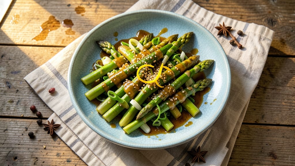 Asian Asparagus Salad Recipe: Crispy Blanched Stems With Tangy Sesame-Lime Vinaigrette