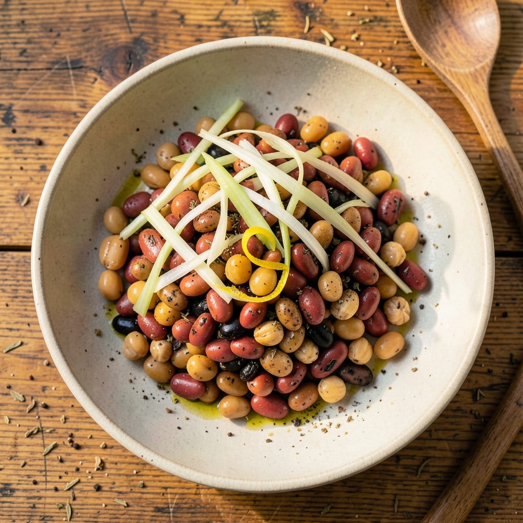 5 Bean Salad Dressing Recipe: Herb-Infused Vinaigrette With Crunchy Celery Bites