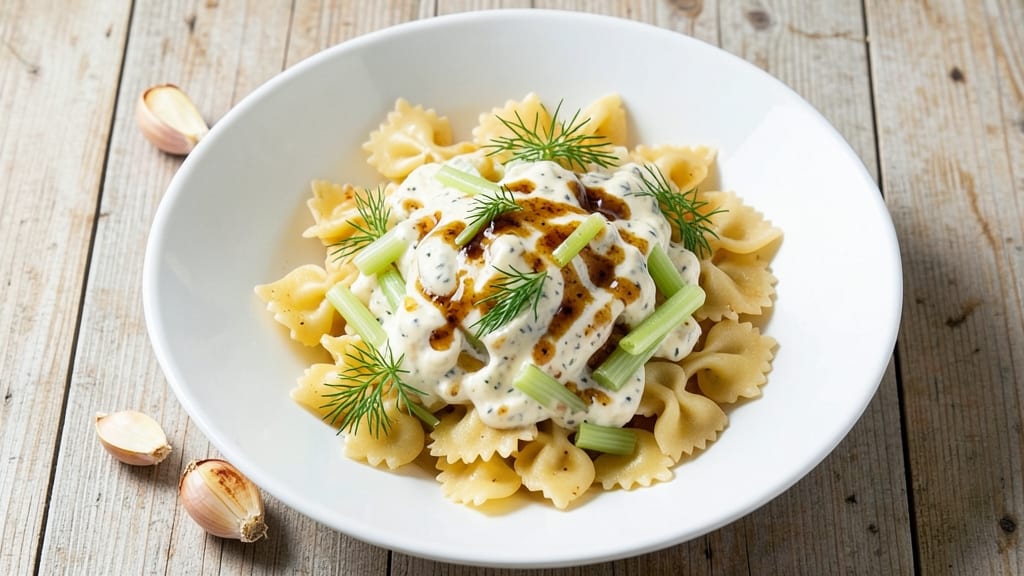 Boursin Pasta Salad Recipe: Crisp Celery Crowns Over Herbed Garlic Creaminess