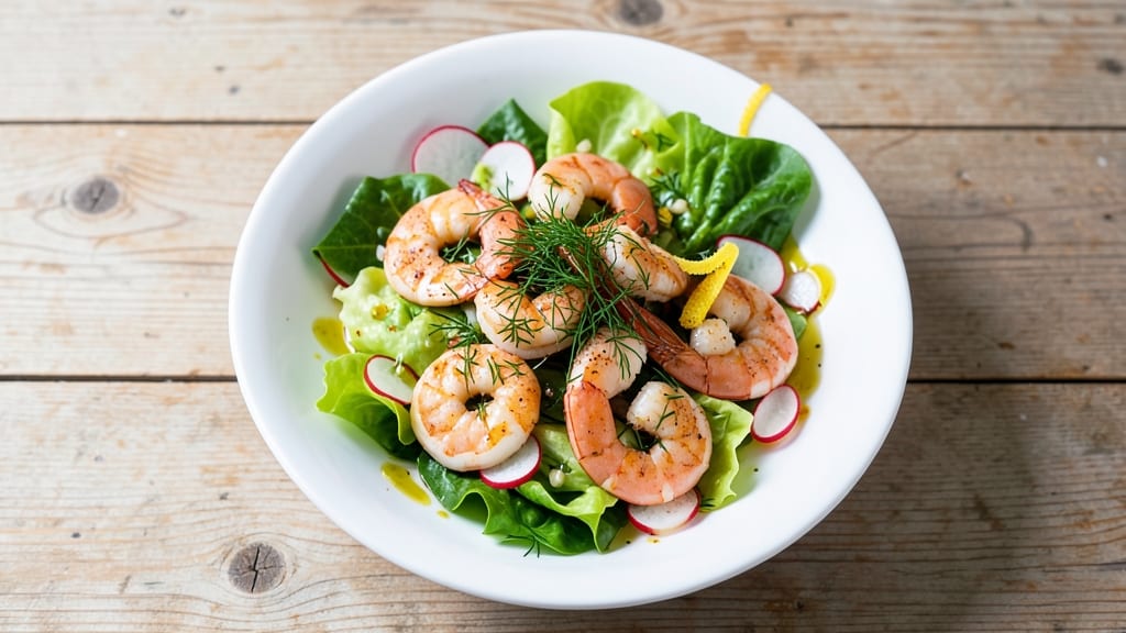 Basic Shrimp Salad Recipe: Crisp Celery Crowns Over Zesty Lemon-Dill Dressing