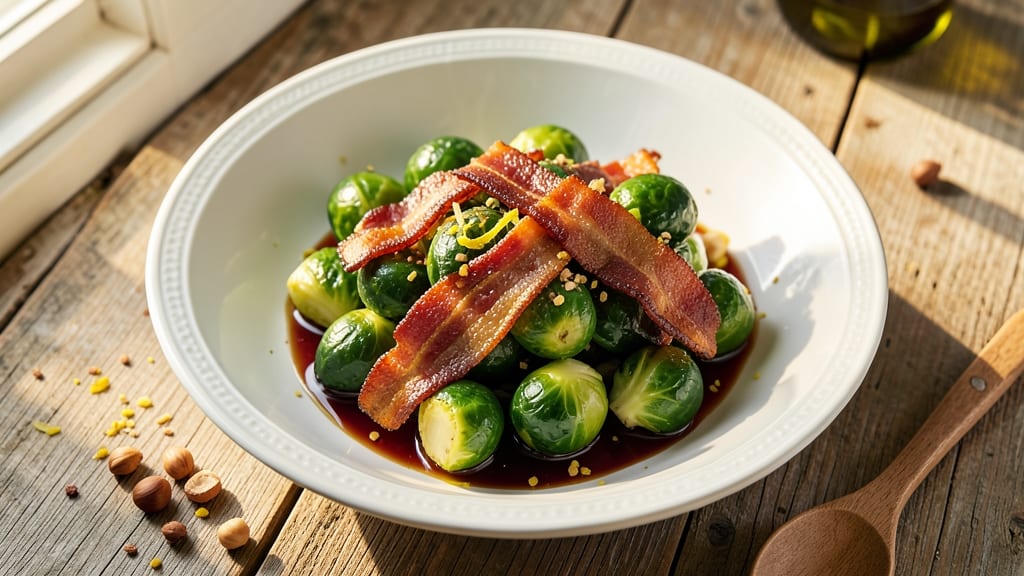Brussels Sprouts Salad Recipe With Bacon: Crispy Edges and Smoky Sweetness