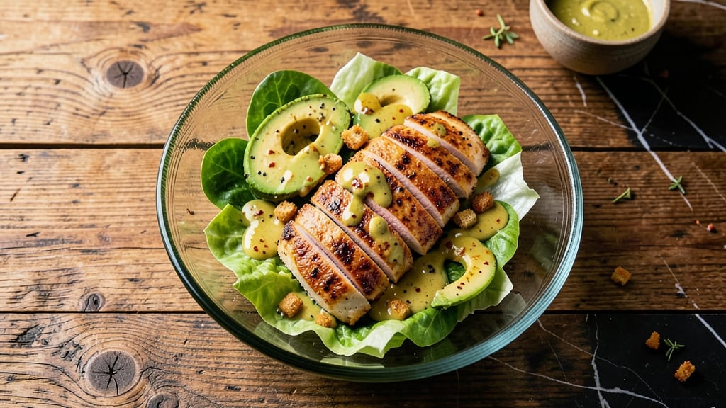 Avocado Chicken Caesar Salad Recipe: Creamy Avocado Twist on Classic Crunch