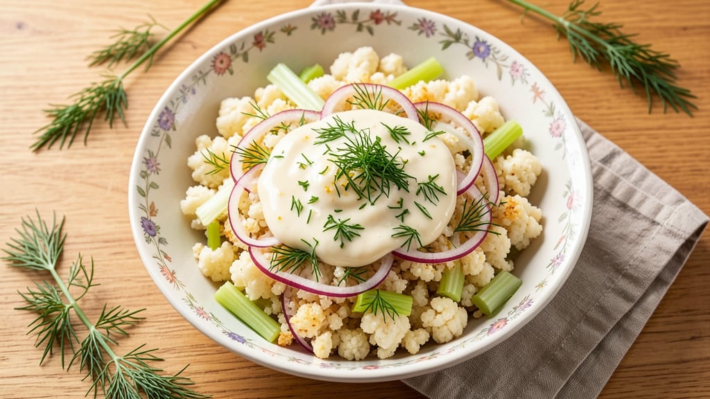 Atkins Cauliflower Potato Salad Recipe: Low-Carb Creaminess With Celery Crunch