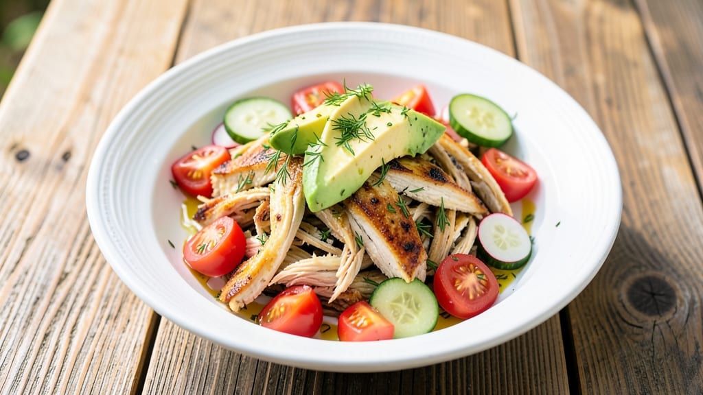 Fresh Market Rotisserie Chicken Salad Recipe: Juicy Shreds With Herby Dill-Vinaigrette Kick