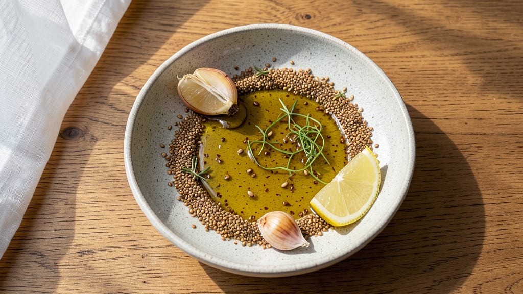 Arabic Salad Dressing Recipe: Herb-Infused Oil With Tangy Lemon Zest