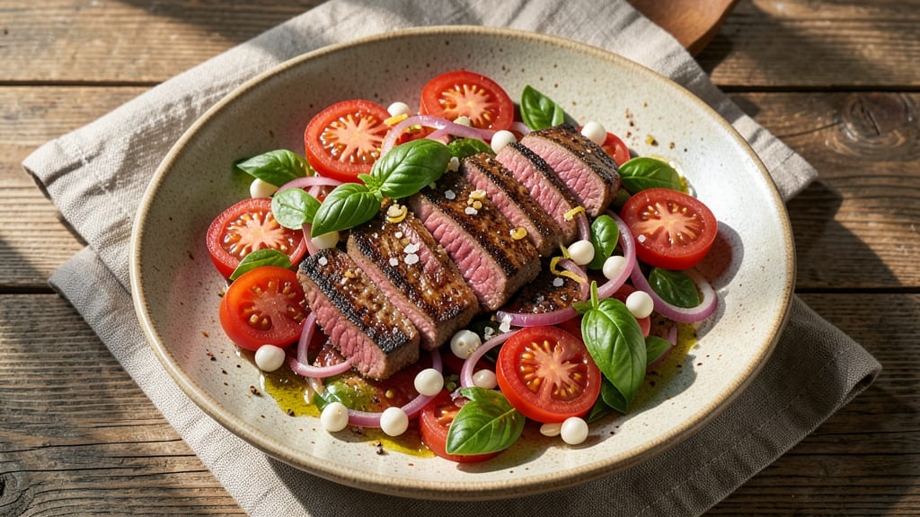 Beef Tomato Salad Recipe: Hearty Protein-Packed Bite with Zesty Italian Flair