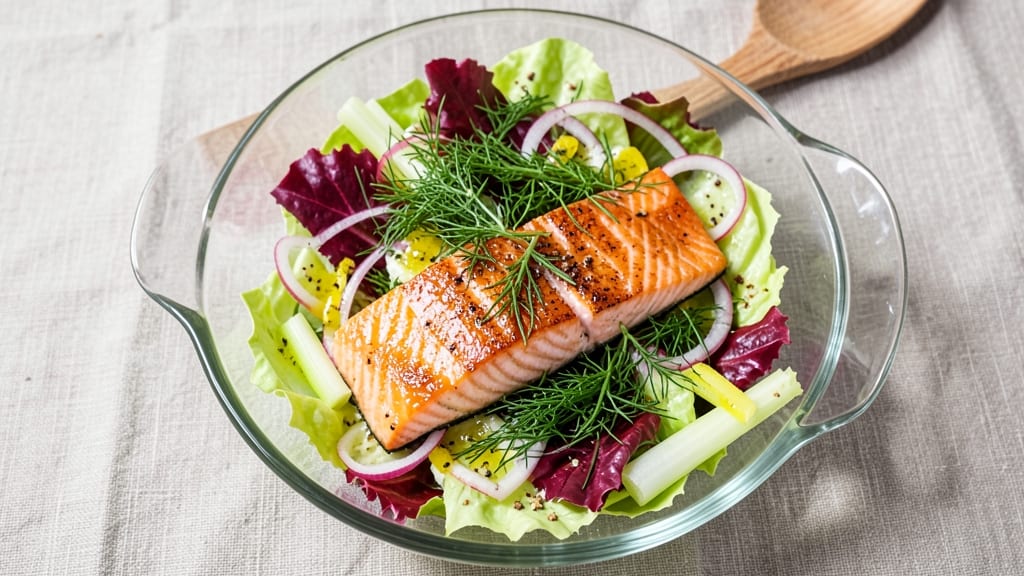 Barefoot Contessa's Salmon Salad Recipe: Flaky Salmon Over Celery Crown Crunch