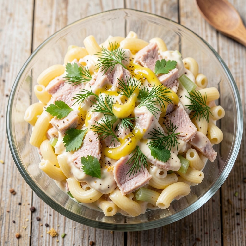 African American Tuna Macaroni Salad Recipe: Celery-Dill Crunch With Zesty Mustard Vinaigrette