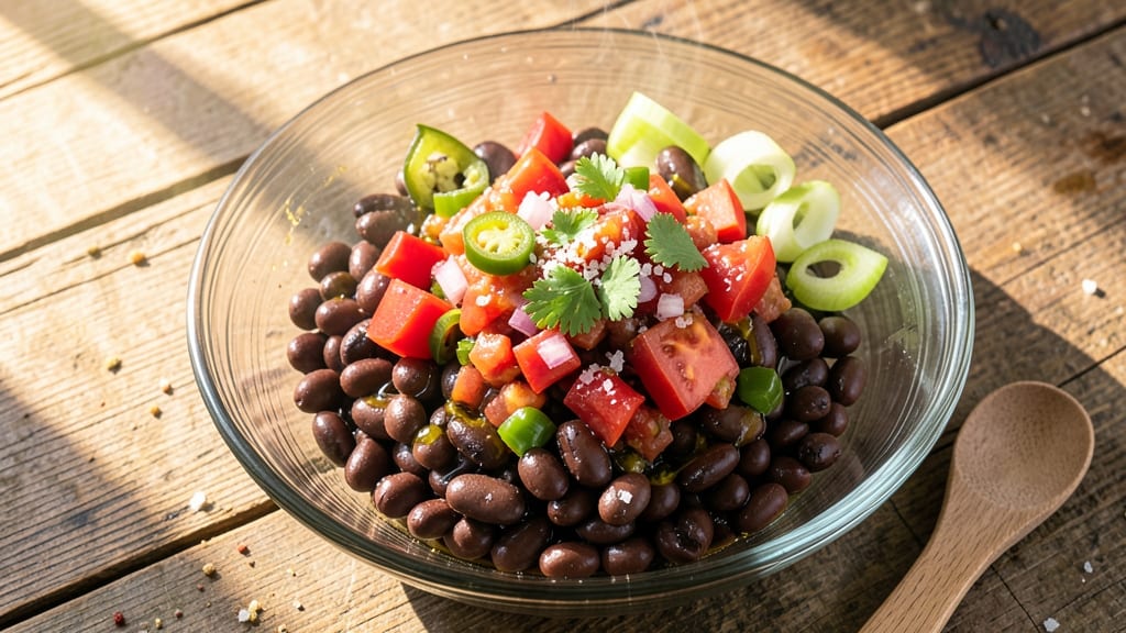 Bean Salsa Salad Recipe: Crisp Celery Crowns Over Tangy Lime Vinaigrette