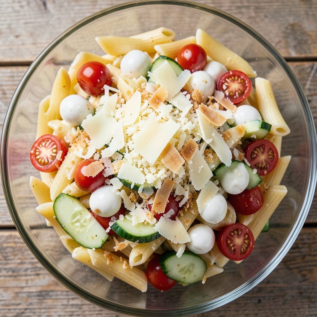 3 Cheese Pasta Salad Recipe: Triple-Cream Cheese Crunch Without Mayo