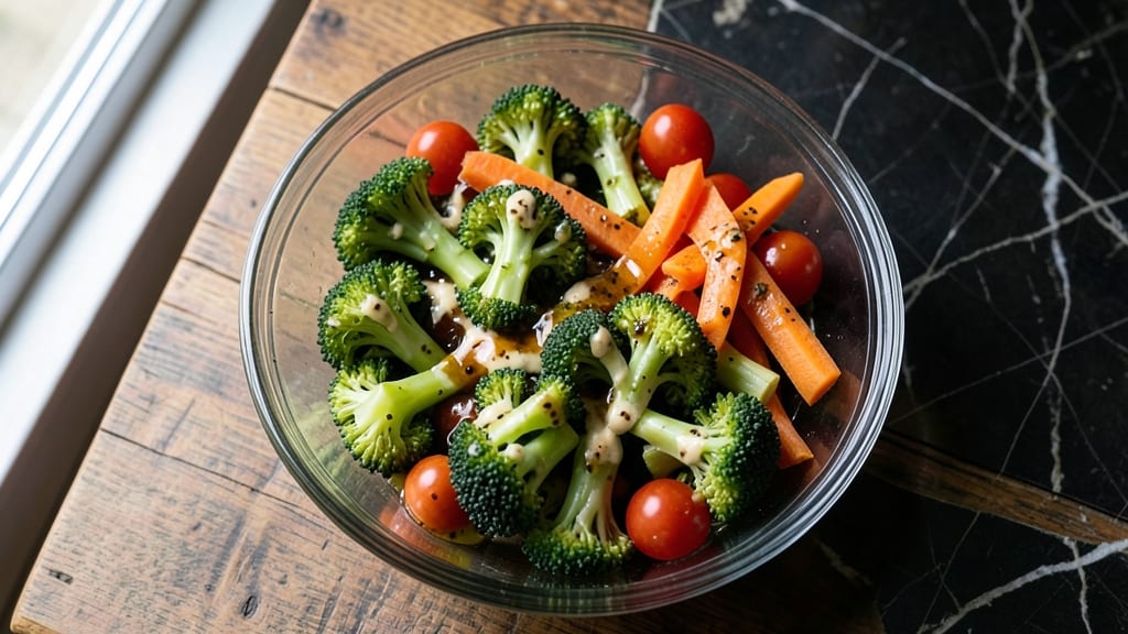Broccoli Carrot Tomato Salad Recipe: Crunchy Raw Veggies With Zesty Lemon Vinaigrette