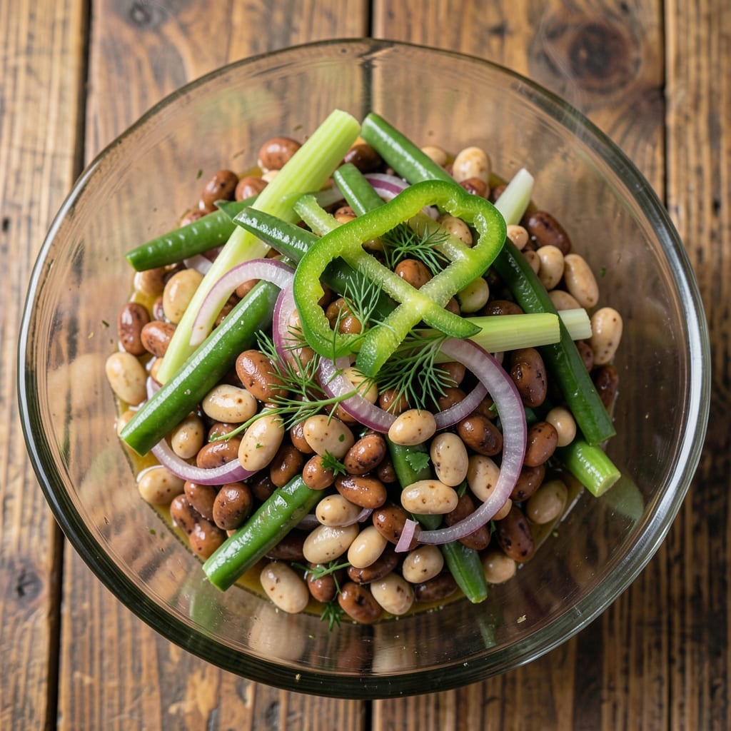 Amish Three Bean Salad Recipe: Creamy Celery Crunch Without Mayo