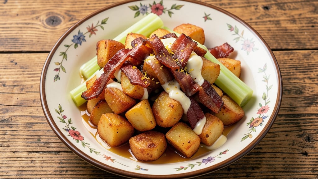 Backwater Jack's Fried Potato Salad Recipe: Crispy Celery Crowns Over Smoky Bacon Bliss