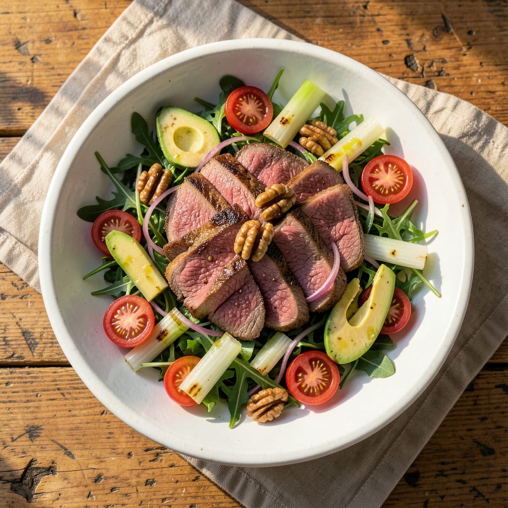Amazing Steak Salad Recipe: Charred Steak Meets Crispy Celery Crunch