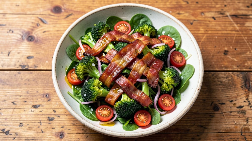 Broccoli Bacon Salad Recipe Healthy: Crispy Bacon Bites With Nutrient-Packed Greens