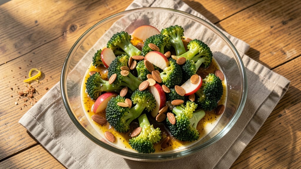 Award-Winning Broccoli Salad Recipe: Sweet Honey Vinaigrette With Toasted Almond Crunch