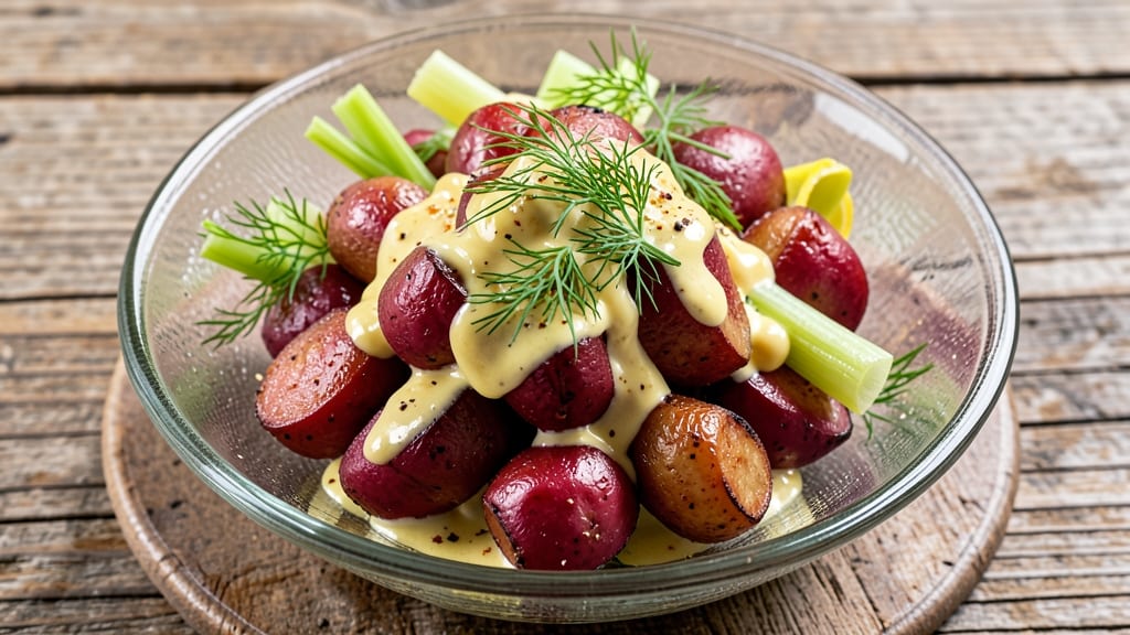 Award Winning Red Potato Salad Recipe: Celery Crown Crunch Over Tangy Mustard-Dill Bliss