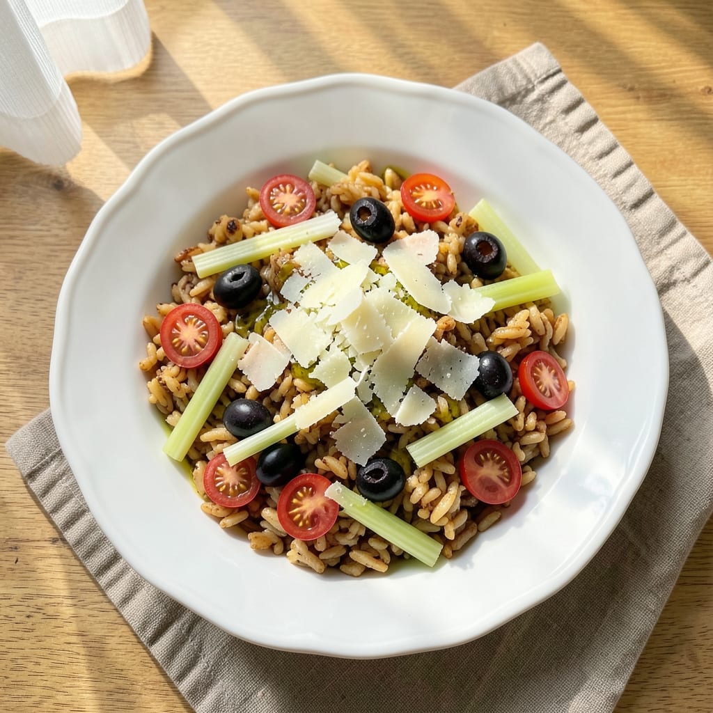 Acini Di Pepe Salad Recipe: Parmesan-Crusted Orzo with Crisp Celery Bites