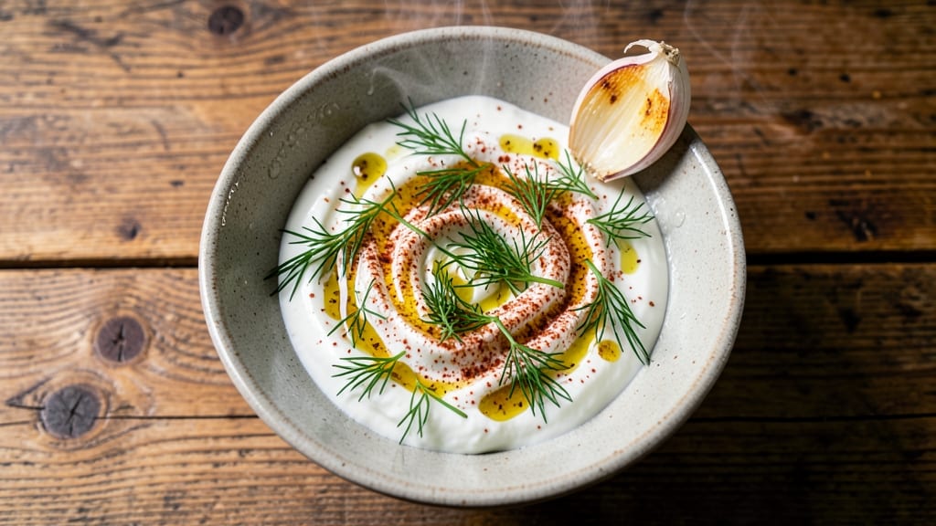 Bucharest Grill Salad Dressing Recipe: Smoky Garlic Yogurt With Herby Freshness