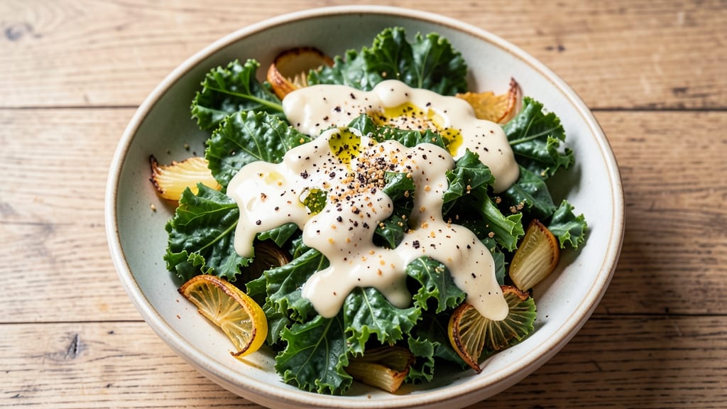 By Chloe Kale Caesar Salad Recipe: Crispy Celery Crowns Over Tangy Parmesan Dressing