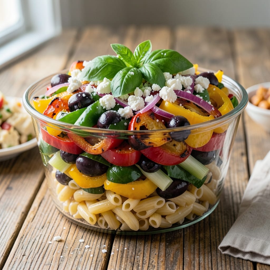 7 Layer Pasta Salad Recipe: Chef-Style Stack of Crunchy, Creamy Layers