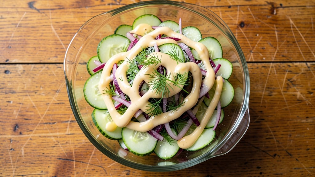 Cucumber and Onion Salad Recipe With Mayo: Cool Creamy Crunch for Potlucks