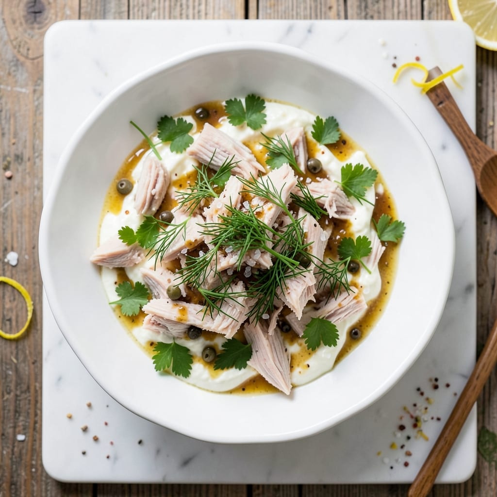 Alton Brown's Tuna Salad Recipe: Mayo-Free Herb Emulsion with Crisp Celery Bites