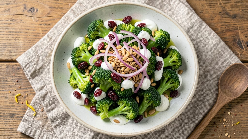 Broccoli Salad Recipe With Sunflower Seeds and Cranberries: Crunchy Nutty Sweetness in Every Bite