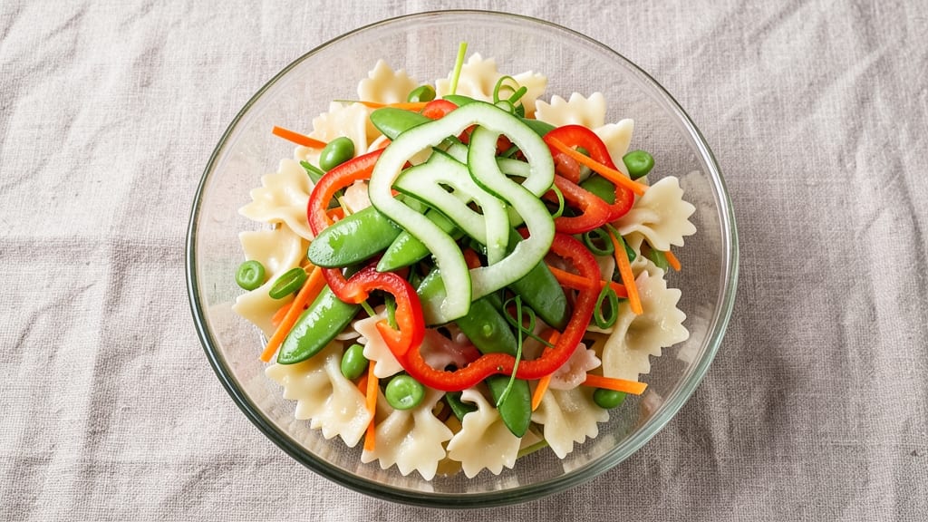 Asian Bowtie Pasta Salad Recipe: Sesame-Ginger Dressing With Crunchy Edamame