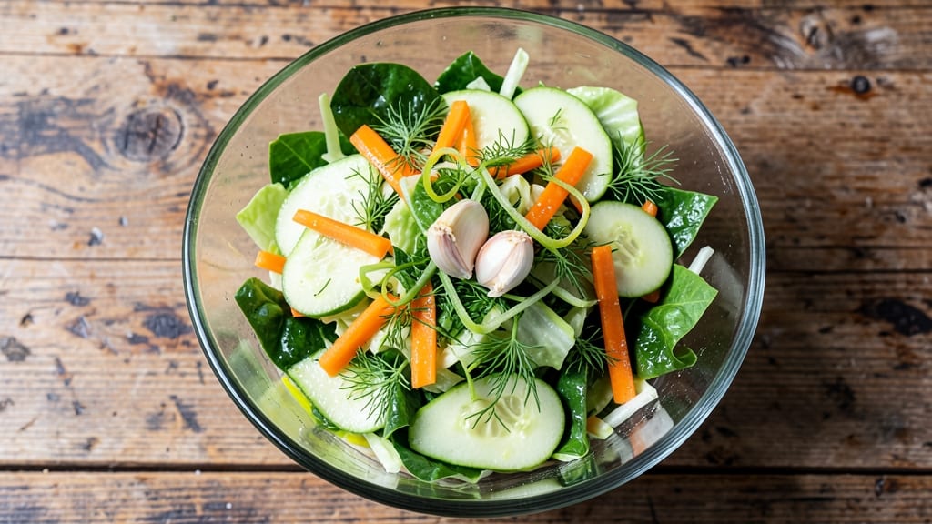 Cabbage, Carrot, and Cucumber Salad Recipe: Crunchy Refreshment With Zesty Dill Dressing