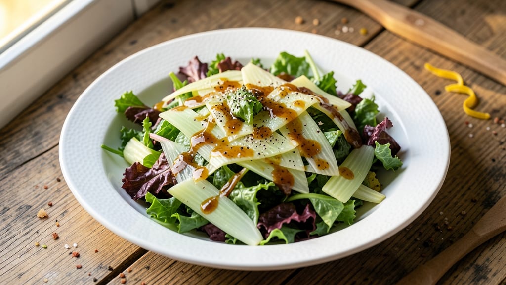 Brassica Salad Recipe: Crisp Celery Crowns Over Tangy Herb Vinaigrette